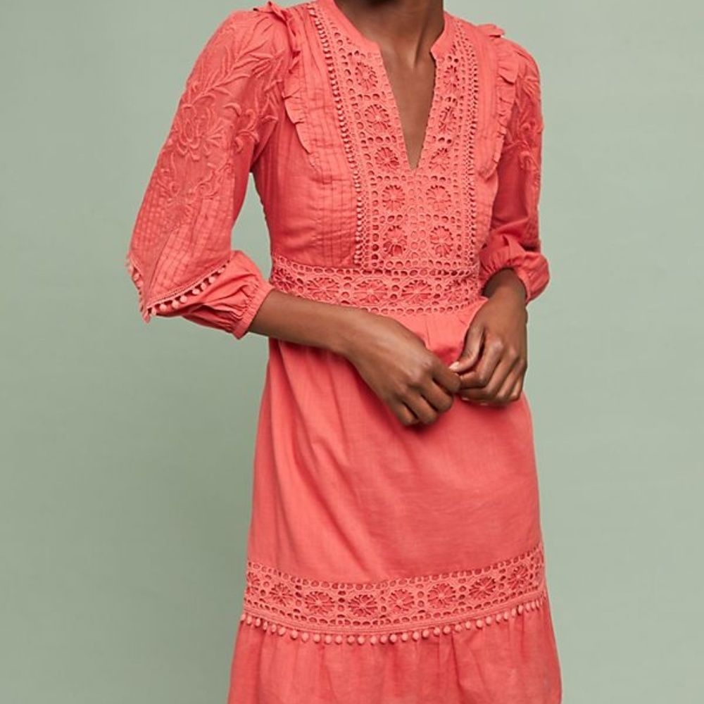 Anthropologie Josephine Embroidered Dress